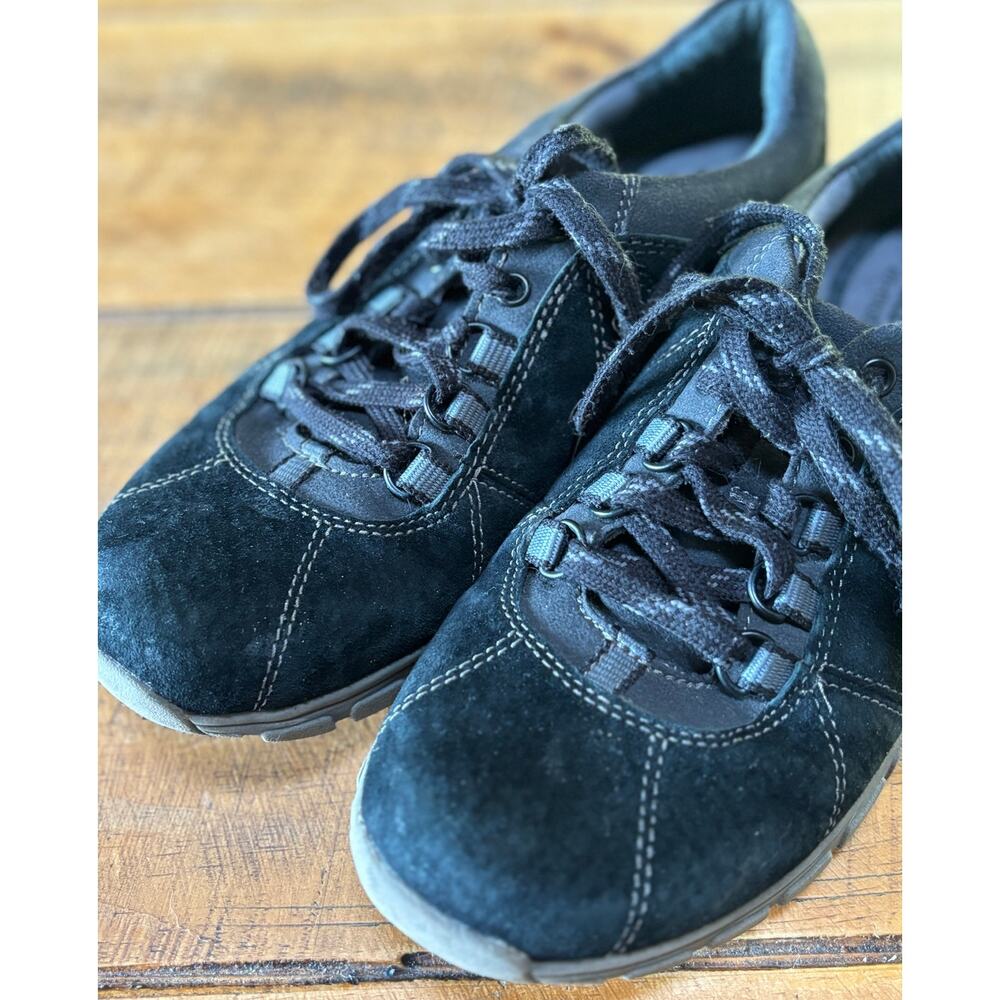 Clarks Collection Womens Triumph Film Sneakers Black Suede Shoes Size 8 - Picture 3 of 9